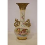 Antique hand painted Turn Vienna porcelain vase 26.5cm high