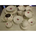 Part Spode "bridal rose" dinner set to include 6 dinner plates, 7 soup bowls and under plates, 6