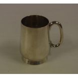 Sterling silver Christening mug hallmarked London 1924, 10 cm high, 192 grams approx.