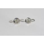 18ct white gold diamond (1.56 & 1.53ct) earrings weight: approx 2.13 grams