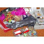 Box of costume jewellery including necklaces, clip on earrings etc