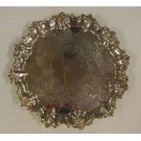 Victorian sterling silver tri footed tray hallmarked London 1853, (Edward & John Barnard), 20 cm