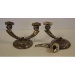 Pair of Chinese Tianjin silver candelabra with removable sconces and impressed STERLING LINSKY marks