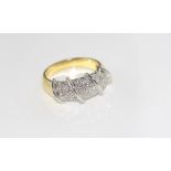 18ct yellow gold and diamond 'twist' ring 18 diamonds TDW= 1.00ct H, Si1, weight: approx 6.6