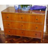 Good antique Biedermeier chest of drawers with three long drawers. 122 by 62cm.