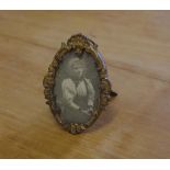 Vintage miniature metal photo frame 6cm high approx.