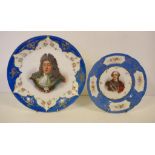 Antique German plate with image of Louis XV, and marked Boulanger