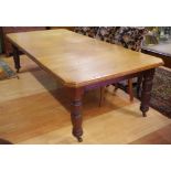 Edwardian extension dining table 256cm long (including 2 leaves 88cm), 123cm wide, 75cm high