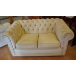 Moran leather Chesterfield lounge 146cm wide approx