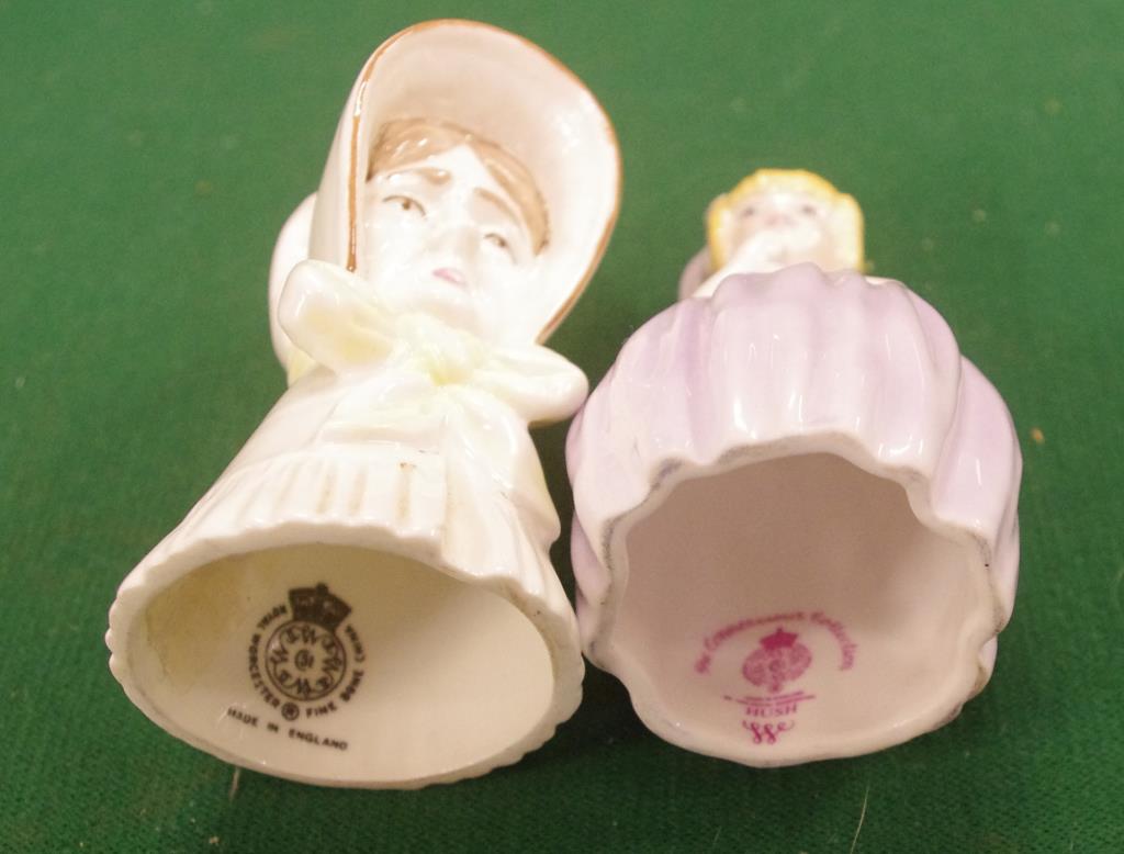 Two Royal Worcester candle snuffers including Hush, 8.5cm high (tallest) approx - Image 3 of 3