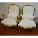 Pair of French Louis XV style armchairs