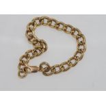 9ct heavy gold bracelet parrot clasp slightly different colour - probably a replacement, weight: