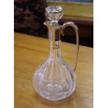 Sterling silver and glass claret jug marked STERLING, 27cm high approx