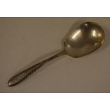 Chinese sterling silver serving spoon with impressed mark to back, 21.5cm long, 65 grams, tested