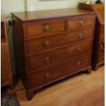 George III chest of drawers with 2 short and 3 long drawers, 109cm wide, 55cm deep, 103cm high