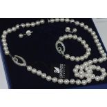 Swarovski necklace, bracelet & earring set in original box