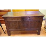 Georgian oak coffer 122cm x 53cm, 73cm high