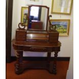 Victorian mahogany dressing table 122cm wide, 158cm high