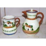 Torquay motto ware hot water and jug in the House pattern