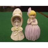 Two Royal Worcester candle snuffers including Hush, 8.5cm high (tallest) approx