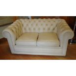 Moran leather Chesterfield lounge 146cm wide approx