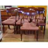 Ten 19th century style dining chairs including 2 carvers