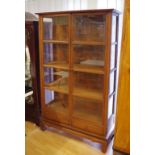 Oriental teak display cabinet with 2 glazed doors and 2 drawers, 107cm wide, 171cm high