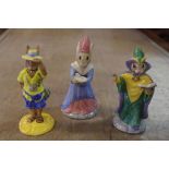 Three Royal Doulton Bunnykins figurines Tourist DB 190, Sundial DB 213 & Mystic DB 197, 12 cm high