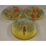 Royal Doulton Shakespeare series 3 bowls series ware, "Wolsey, Katharine, Rosalind" 24 cm diameter