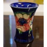 Moorcroft anemone vase signature and factory marks to base, 11cm high approx