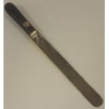 Antique sterling silver page turner hallmarked London 1908,with timber and shield crest handle,