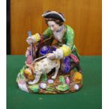 Antique German figure group - Hunter & Dog