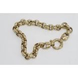 9ct gold bracelet with bolt clasp weight: approx 33.6 grams