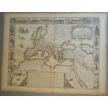 A C17th Black & White copper engraved map of the Holy Roman Empire by John Speed, c1676