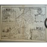 A C17th Black & White copper engraved map of Caernarvonshire by John Speed, c1612