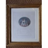 A set of two coloured engraved prints, in gilt frames. "The Shepherdess of the Alps"