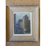 Oil on board in wood frame by Lawrence Toynbee (1922-2002) "Village Street" From