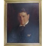 Oil on board in gilt frame by Leonard Frank Skeats (1874- 1943) Portrait of a Gentleman. H49.5cm W