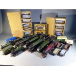 A large collection of various OO Guage train items, including a boxed Nu-Cast super detailed model