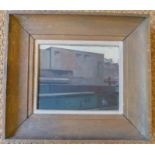 Oil on board in wood frame by Lawrence Toynbee (1922-2002) "Victoria in the Rain" signed