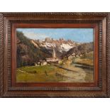 European School early 20th Century-
An Alpine Village:-
indistincly signed E.