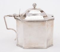 A George III silver mustard pot, maker Abstinado King, London, 1798:, of rectangular outline,
