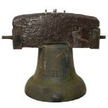 An early George III cast bell: cast with initials W.L. II and dated 1760, 34cm. high, 40cm.