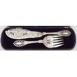 A pair of Victorian provincial silver fish servers, maker James & Joshiah Williams, Exeter,