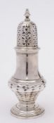 A George II silver castor, maker Samuel Wood, London, 1757: of traditional baluster form,
