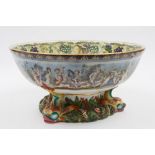 A Meyer & Elliott transfer printed punch bowl of generous proportions: of circular form supported