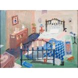* Fred Yates [1922-2008]-
Self-portrait as a guest in the spare room at Mill House,