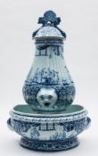 A Dutch delft wall mounted cistern,