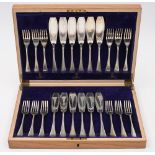 A set of twelve George V silver fish knives and twelve forks, maker Viners Ltd, Sheffield,