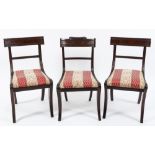 A set of six Regency mahogany dining chairs:,